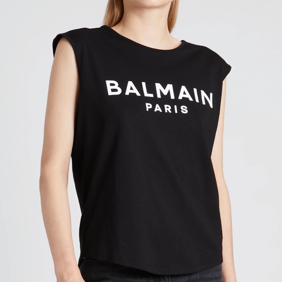 BALMAIN3-Button Logo Tank Top medium new $450